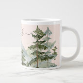 Waterverf Pijnbos en berg Rustiek Extra Grote Beker (Rechts)