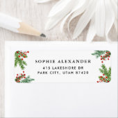 Waterverf Pijnnaalden en Holly Borders Holiday Etiket (Insitu)