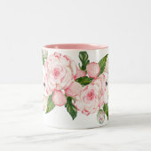 Waterverf pinda's in zachte kleuren tweekleurige koffiemok (Center)