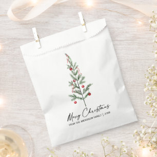 Waterverf Pine Boom Calligrafie Inkt Kerstmis Bedankzakje