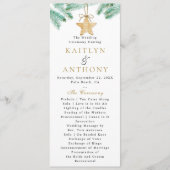 Waterverf Pine Boughs Winter Wedding Programma (Voorkant)