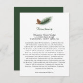 Waterverf Pine Branch Pine Cone Wedding Direction Informatiekaartje (Voorkant / Achterkant)