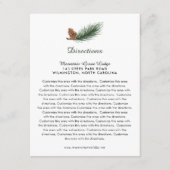 Waterverf Pine Branch Pine Cone Wedding Direction Informatiekaartje (Voorkant)