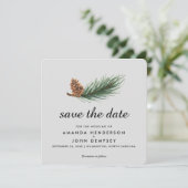Waterverf Pine Branch Winter Save the Date (Staand voorkant)
