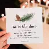 Waterverf Pine Branch Winter Save the Date