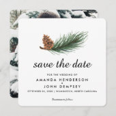 Waterverf Pine Branch Winter Save the Date (Voorkant / Achterkant)