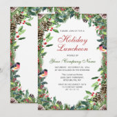 Waterverf Pine Cones Branch Holiday Luncheon Kaart (Voorkant / Achterkant)