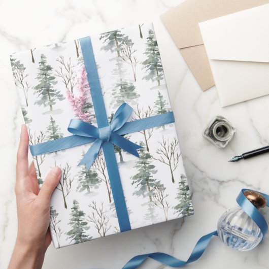 Waterverf Pine Cones kerstboomvakantie Cadeaupapier (Geschenken)