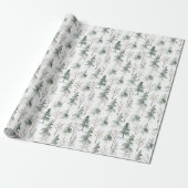 Waterverf Pine Cones kerstboomvakantie Cadeaupapier (Uitgerold)