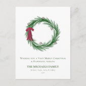 Waterverf Pine en Pine Cones Kerstfeestdag Feestdagenkaart (Voorkant)