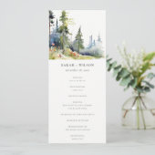 Waterverf Pine Forest Landscape Wedding Programma (Staand voorkant)