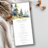 Waterverf Pine Forest Landscape Wedding Programma