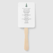 Waterverf Pine Forest Winter Wedding Programme Handwaaier (Achterkant)