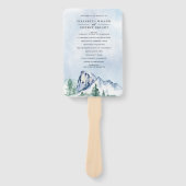 Waterverf Pine Forest Winter Wedding Programme Handwaaier (Voorkant)