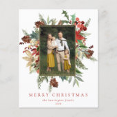 Waterverf Pine Gold-kerstfoto (Voorkant)