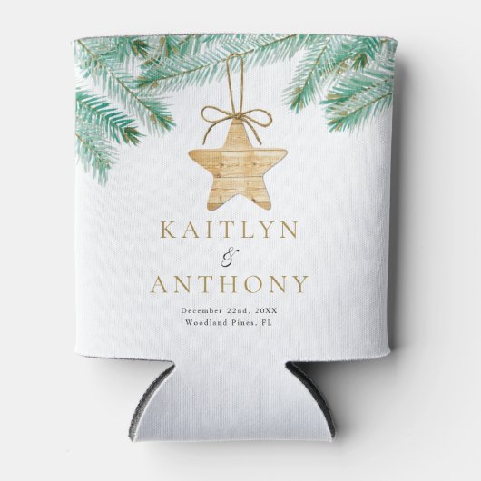 Waterverf Pine koopt kerstbruiloft Blikjeskoeler (Voorkant)