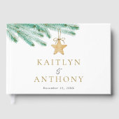 Waterverf Pine koopt kerstbruiloft Gastenboek (Voorkant)