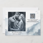 Waterverf Pine Mountain Winter Save the Date Kaart (Achterkant)