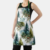 Waterverf Pine Pattern Beste Chef Winter Schort (Insitu)