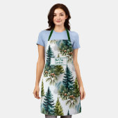 Waterverf Pine Pattern Beste Chef Winter Schort (Gedragen)