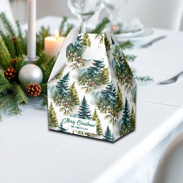 Waterverf Pine Pattern Elegant Winter Bedankdoosjes