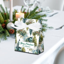 Waterverf Pine Pattern Elegant Winter Bedankdoosjes