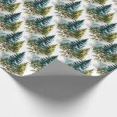 Waterverf Pine Pattern Elegant Winter Cadeaupapier (Hoek)