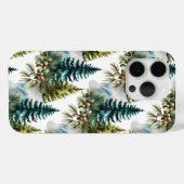 Waterverf Pine Pattern Elegant Winter Case-Mate iPhone Case (Achterkant (horizontaal))