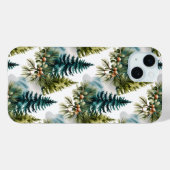 Waterverf Pine Pattern Elegant Winter Case-Mate iPhone Case (Achterkant (horizontaal))