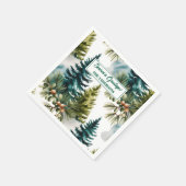Waterverf Pine Pattern Elegant Winter Servet (Hoek)