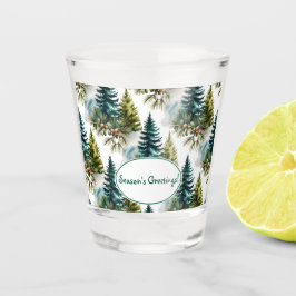 Waterverf Pine Pattern Elegant Winter Shot Glas