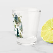 Waterverf Pine Pattern Elegant Winter Shot Glas (Rechts)