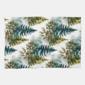Waterverf Pine Pattern Elegant Winter Theedoek (Horizontaal)