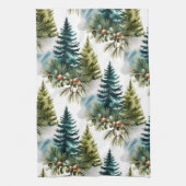Waterverf Pine Pattern Elegant Winter Theedoek (Verticaal)