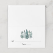 Waterverf Pine Spruce Trees Winter Snow Wedding (Buitenkant ongevouwen)