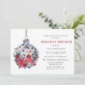 Waterverf Pine Tree Chic Kerstfeestdag BRUNCH Kaart (Staand voorkant)