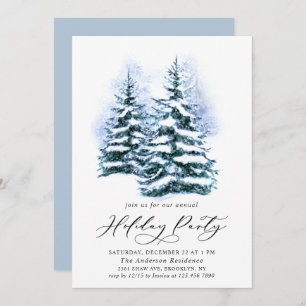 Waterverf Pine Tree Chic-kerstfeestdag Kaart