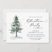 Waterverf Pine Tree Chic-kerstfeestdag Kaart (Voorkant)