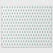 Waterverf Pine Tree Christmas Cadeaupapier (Vlak)