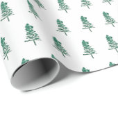 Waterverf Pine Tree Christmas Cadeaupapier (Rol Hoek)