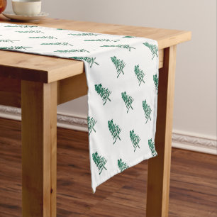 Waterverf Pine Tree Christmas Korte Tafelloper
