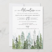 Waterverf Pine Tree Forest Baby shower Kaart (Voorkant)