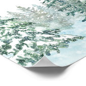 Waterverf Pine Tree Forest bruiloft Poster (Hoek)