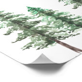Waterverf Pine Tree Forest bruiloft Poster (Hoek)