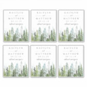 Waterverf Pine Tree Forest Wedding - 4 "x 5" Sticker (Voorkant)