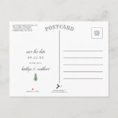Waterverf Pine Tree Forest Wedding Save the Date Aankondigingskaart (Achterkant)