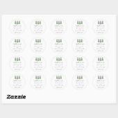 Waterverf Pine Tree Forest Wedding Save the Date Ronde Sticker (Vel)