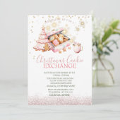 Waterverf Pine Tree Gingerbread Cookies Kerst Kaart (Staand voorkant)