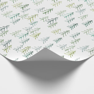 Waterverf Pine Tree Illustration Cadeaupapier