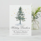 Waterverf Pine Tree-kerstfeestdag Kaart (Staand voorkant)